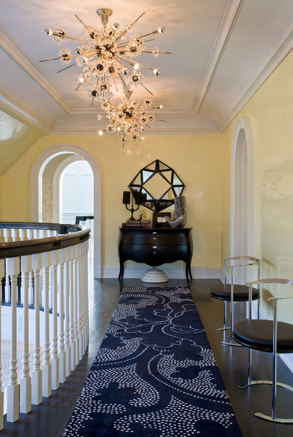 Nicole-Fuller-Interiors-Dutchess-Suffern-Estate-hallway-blue-rug-new-york-interior-designer